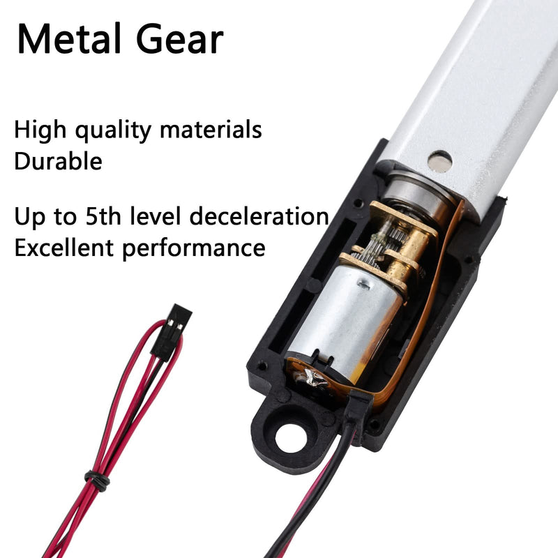 [Australia - AusPower] - JQDML Mini Micro Linear Actuator Metal Gear 12V, Stroke 3 inch, Pushing Force 42.2 lbs Speed 0.2"/sec, Weight: 0.16lbs, for Cabinets Robotics Home Automation and Toys (3 inch, 42.2 lbs) 