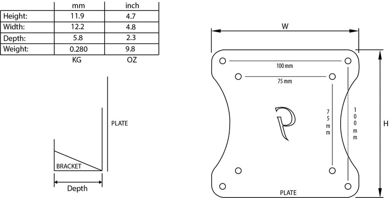 [Australia - AusPower] - Monitor Arm/Mount VESA Bracket Adapter Compatible with Dell S2317HJ S2316M S2216M S2216H S2316H SE2216H SE2216HV SE2416H SE2417HG SE2417HGR SE2416HX SE2716H S2717Q SE2416HSC1 S2717Q S2416H S2817Q 