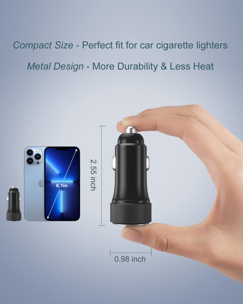 [Australia - AusPower] - [4 Pack] USB C Car Charger, OKRAY 36W Fast Charging Car Charger Adapter, PD20W+QC3.0 Dual Port USB Cigarette Lighter Car Adapter Compatible iPhone 13/12/11/ iPad, Galaxy S22/21, Wireless Car Charger 