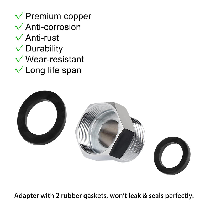 [Australia - AusPower] - TCEUMIK Faucet Adapter Kit Female M22x1 to Male 1/2’’ NPT SUS 304 Stainless Steel Constructed Faucet Pipe Fitting Aerator Adapter Suitable for Commercial Faucet Parts Garden hose 