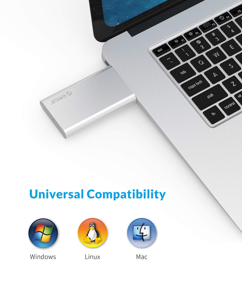 [Australia - AusPower] - ORICO SSD Enclosure Portable mSATA Adapter (no Cable Required), 5 Gbit/s USB 3.0 External Enclosure for mSATA SSD max up to 2 TB-MSG 