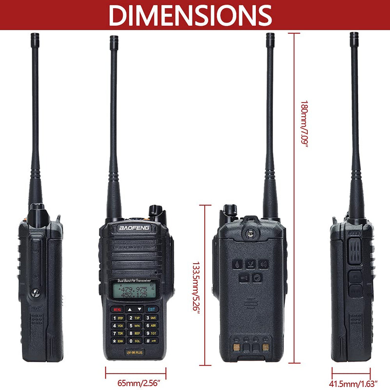 [Australia - AusPower] - Baofeng UV-9R Plus Tri-Power 8W Walkie Talkie （Upgrade UV-5R） IP67 Waterproof UHF/VHF Dual Band Transceiver Two Way Radio 【Set1】1Pack 