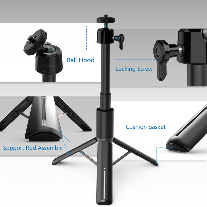 [Australia - AusPower] - WEWATCH Projector Tripod Stand PS101, Lightweight Tripod Stand, Compact, Aluminum Alloy Portable Projector Stand with 360° Ball Head for Projectors, Cell Phone, IP Camera and Webcam 