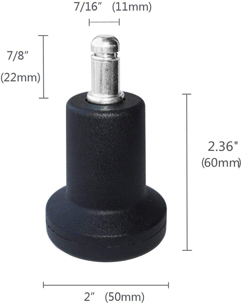 [Australia - AusPower] - Bell Glides Replacement Office Chair or Stool Swivel Caster Wheels to Fixed Stationary Castors, for Carpet High Profile Bell Glides with Separate Self Adhesive Felt Pads, Chair Feet Wheel Stopper 