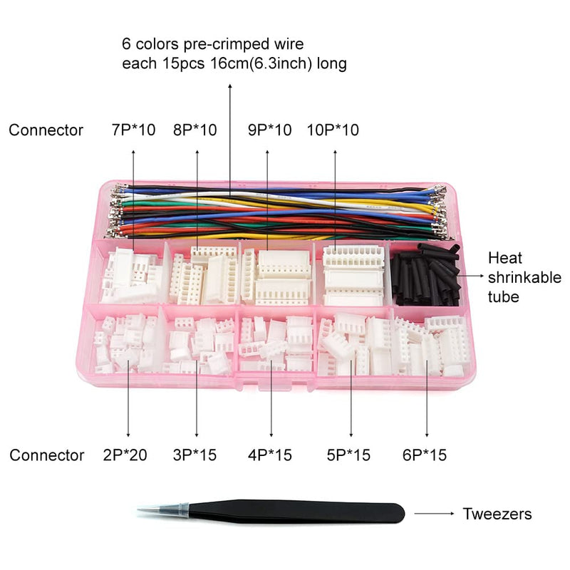 [Australia - AusPower] - XH 2.54mm Connector Kit With pre-crimped cable wire 2/3/4/5/6/7/8/9/10 Pin Housing JST Adapter Cable Compatible with JST-XH Connector 