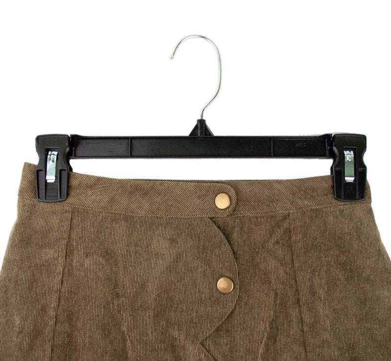[Australia - AusPower] - Hangon Recycled Plastic with Ridged Clips Pants Hangers, 12 Inch, Black, 10 Pack 1 