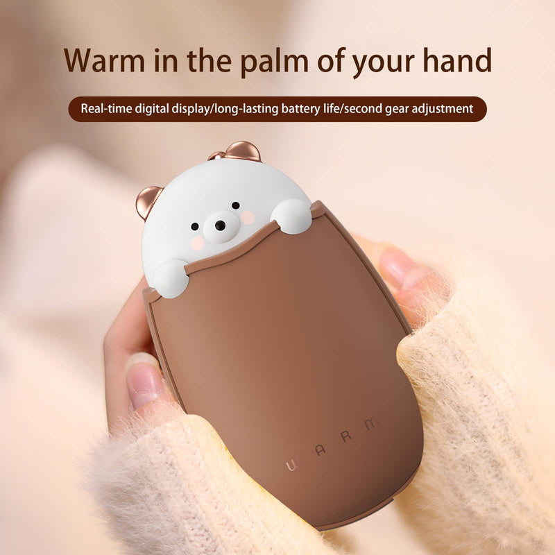 [Australia - AusPower] - MEYHLEEYA Cartoon Cute Bear Hand Warmer Rechargeable Mini USB Portable Power Bank 4000mAh Bothside Quick Heat for Outdoor Sports, Camping, Golf, Fishing, Ideal 