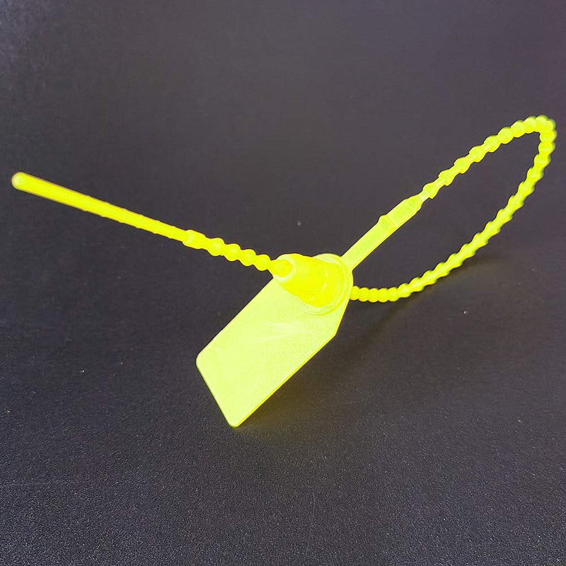 [Australia - AusPower] - 250mm Pull-Tite Plastic Security Seals Shipping Tags Disposable Signage Numbered(Package of 100) (Yellow) 100pcs Yellow 