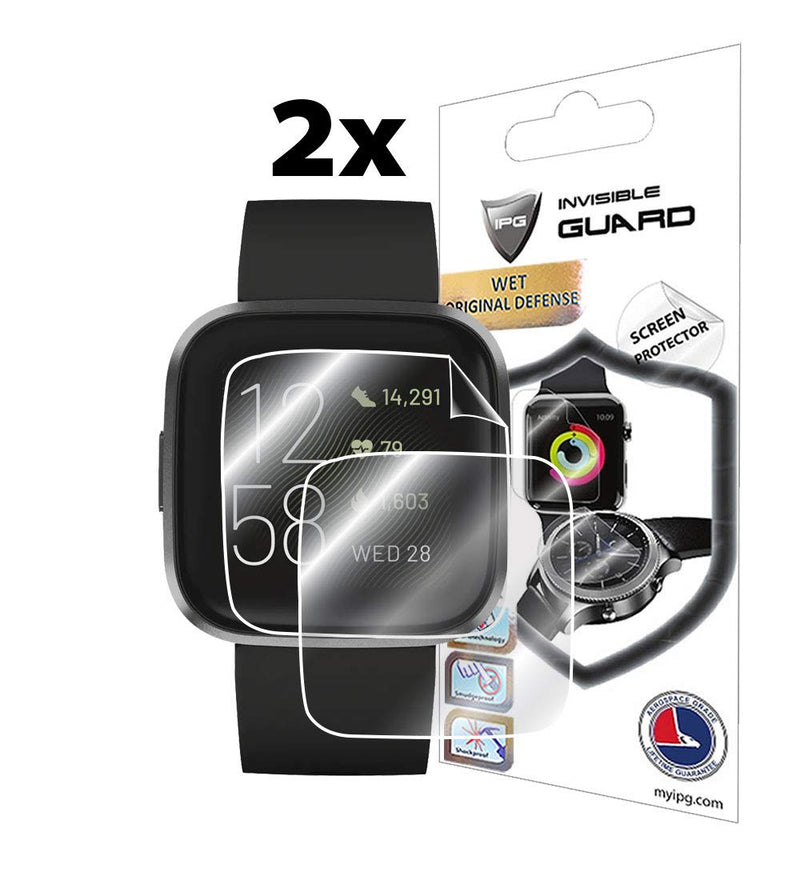 [Australia - AusPower] - IPG For Fitbit Versa 2 Health & Fitness Smartwatch Screen Protector (2 Units) Invisible Ultra HD Clear Film Anti Scratch Skin Guard - Smooth/Self-Healing/Bubble -Free 