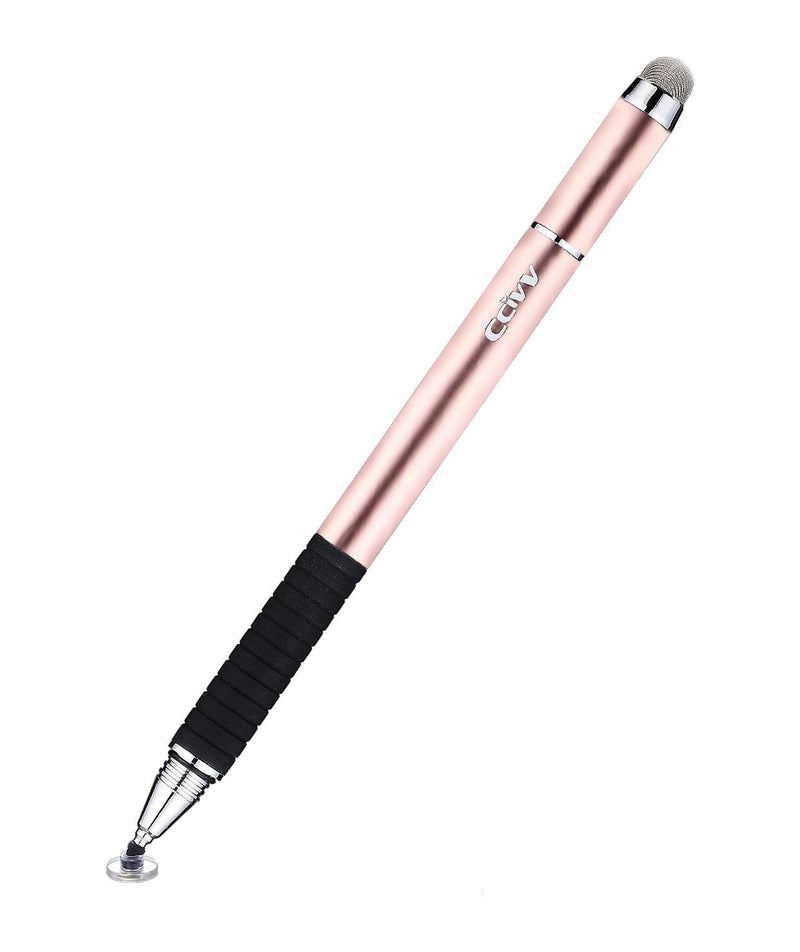 [Australia - AusPower] - CCIVV Stylus Pen 2 in 1 Fine Point & Mesh Tip for Touch Screen, Compatible for Tablet and Cellphone (1Pc, Rose Gold) 1Pc 