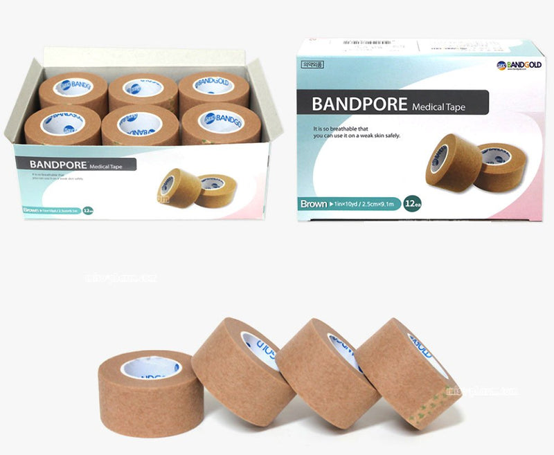 [Australia - AusPower] - BANDPORE Micropore Medical Paper Tape Roll - 1" X 10yds (12 Rolls per Box) 