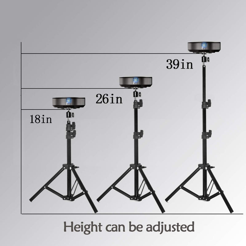 [Australia - AusPower] - Projector Tripod Stand Height Adjustable 18-39 Inches,Adjustable Tripod Mount Floor Stand, with 360°Swivel Ball Head for Mini Smartphone,Projector,Camera, Webcam 17.5-38in 