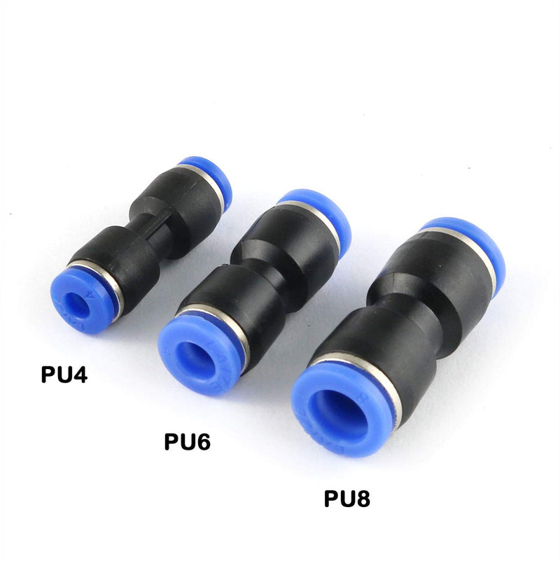 [Australia - AusPower] - E-outstanding 30pcs 4mm 6mm 8mm Quick Fittings Straight Type Pneumatic Push Connector in Fittings for Air/Water Hose and Tube Connector PU 