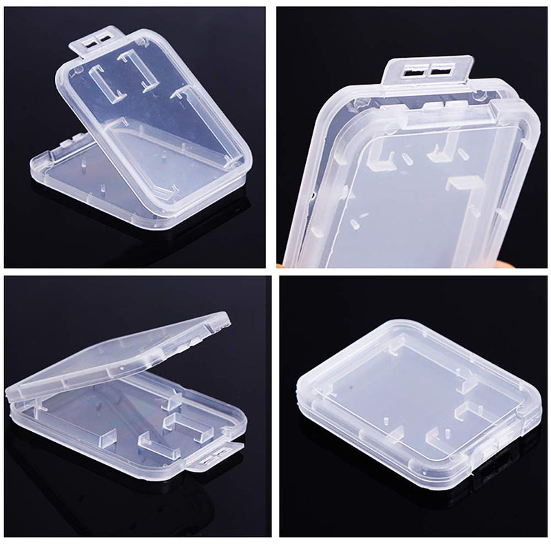 [Australia - AusPower] - 10pcs Clear Plastic Memory Card Case Compatible with SD Micro SD T-Flash Card 