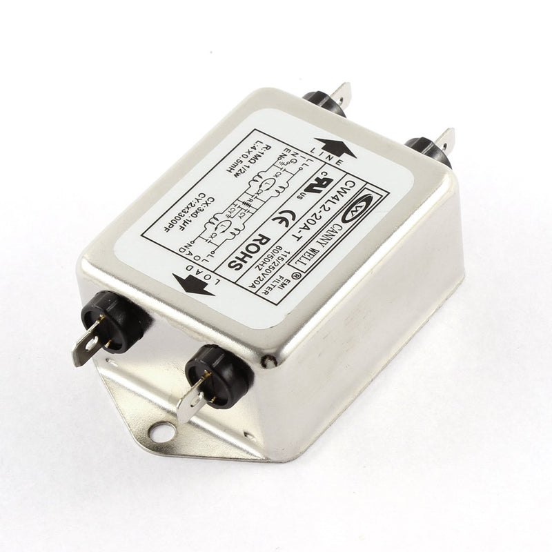 [Australia - AusPower] - uxcell a15060800ux0456 CW4L2-20A-T Noise Suppressor Power EMI Filter, AC 115/250V 20 Amp 
