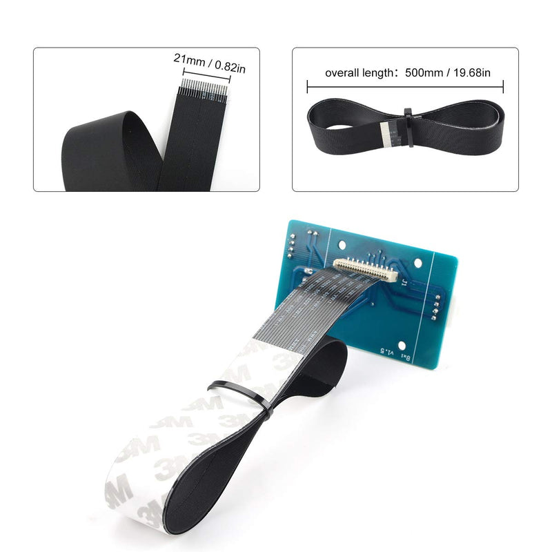 [Australia - AusPower] - BCZAMD 3D Printer Replacement Parts FPC 20 Pin Ribbon Cable No Bend Compatible with Artiler Sidewinde X V.1-V.3 Controller Board-2Pcs 