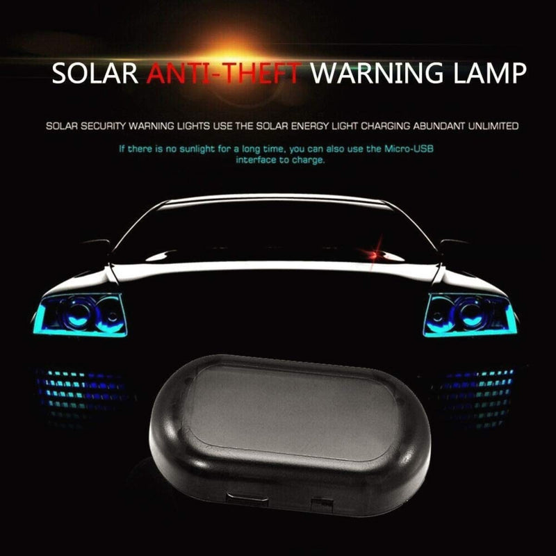 [Australia - AusPower] - Car Alarm Light Car Solar Power Simulated Dummy Alarm Warning Anti-Theft LED Flashing Security Light with New USB Port, Red x2 