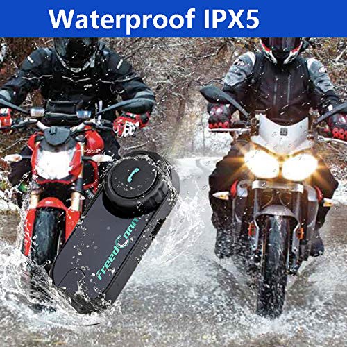 [Australia - AusPower] - FreedConn TCOM VB Motorcycle Helmet Bluetooth Intercom Headset Communication Systems Kit, for 2 or 3 Riders, FM Radio / MP3/GPS Connective/Range 800m / Handsfree / 1 Pack Changeable Hard & Soft Mic Single Pack of Hard Mic Cord 