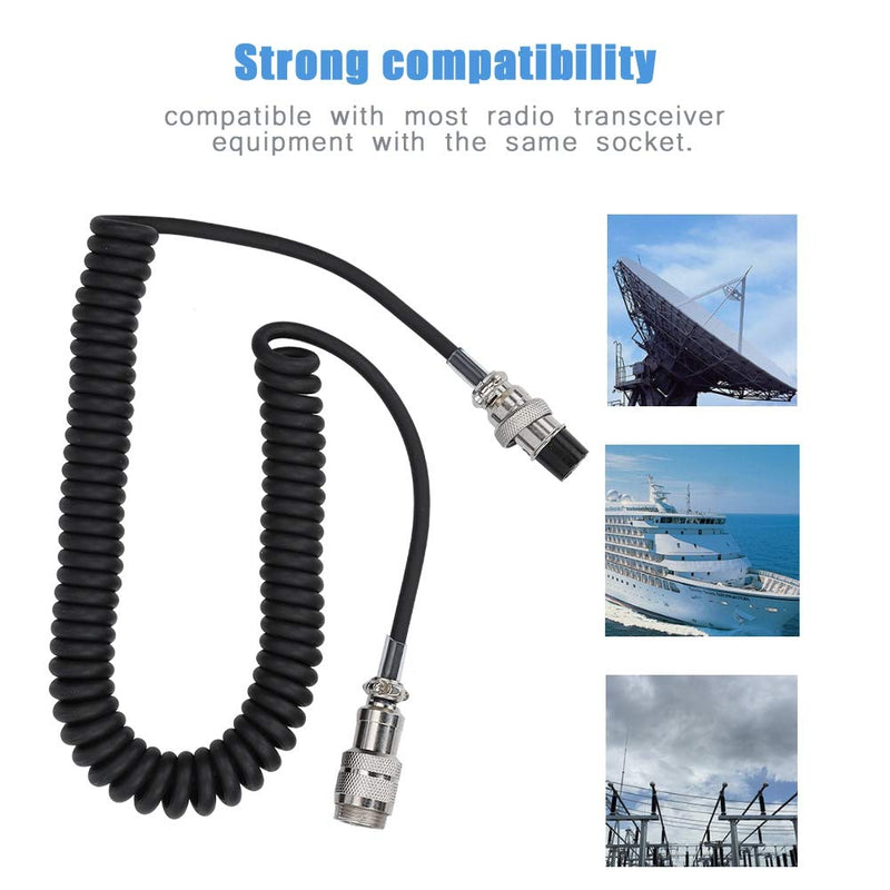 [Australia - AusPower] - 8Pin Mic Cable Male to Female Cord, Handy Coiled Extension Microphone Cable for Transceivers with 8 pin Circular Microphone Connectors and Radio Transceiver Equipment 