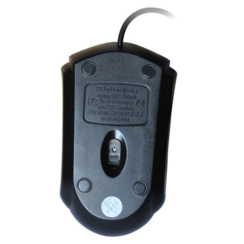 [Australia - AusPower] - WishLotus Left Handed Mouse Logo Laser Engraving and Matte Process 800 DPI Resolution 3D Button Plug and Play Mini USB Wired Mouse Suitable for Laptop 