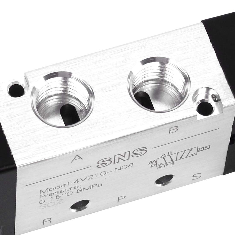 [Australia - AusPower] - SNS 4V210-N08/DC12V 5/2 Port 1/4 NPT Inlet Single Coil Pilot-Operated Electric Solenoid Valve 