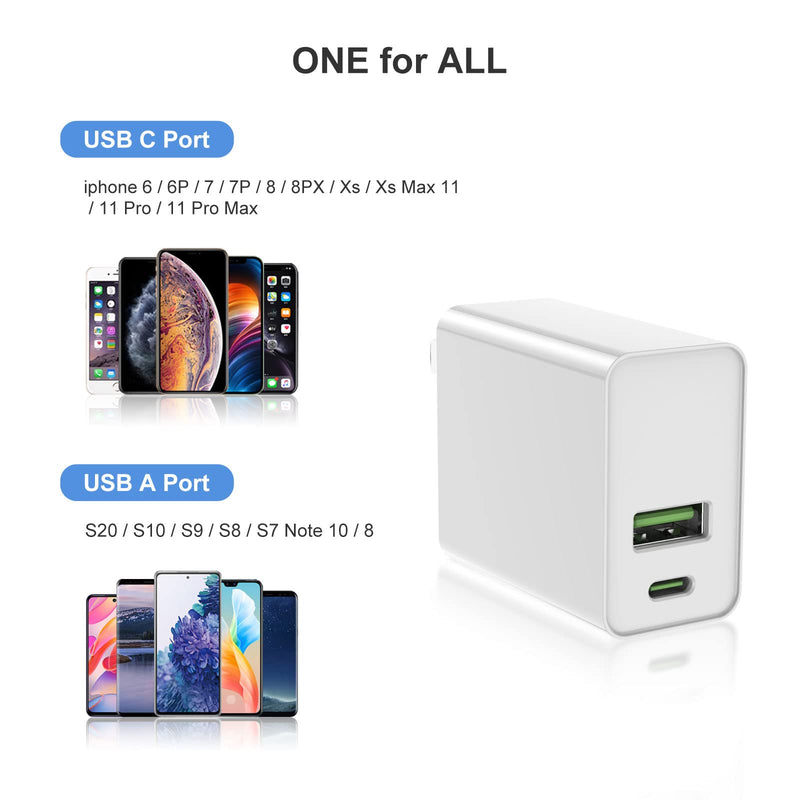 [Australia - AusPower] - 2Pack USB C Charger Block, iPhone 13 Fast Charger Power Adapter with PD & QC 3.0 USB Wall Charger Plug, Type C Apple Charging Brick for Apple iPhone 13/13 Pro/12/12 Mini/12 Pro Max/11 Pro,iPad 