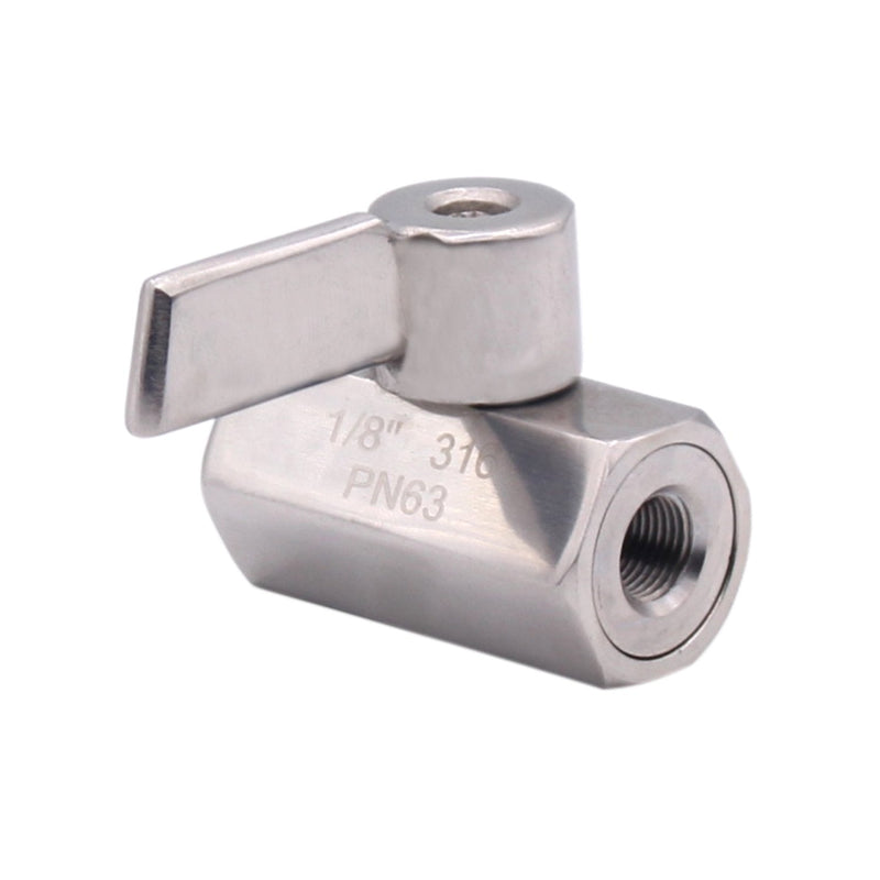 [Australia - AusPower] - DERNORD Stainless Steel Mini Ball Valve 1/8 Inch NPT Thread Female (Pack of 2) Pack of 2 