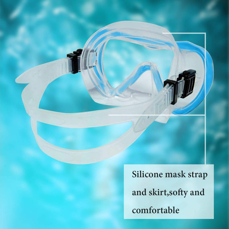 [Australia - AusPower] - OMGear Diving Mask Snorkeling Gear Kids Adult Snorkel Mask Dive Goggles Silicone Swim Glasses with Nose Cover for Scuba Free Diving Spearfishing Neoprene Strap Cover Impact Resistance 