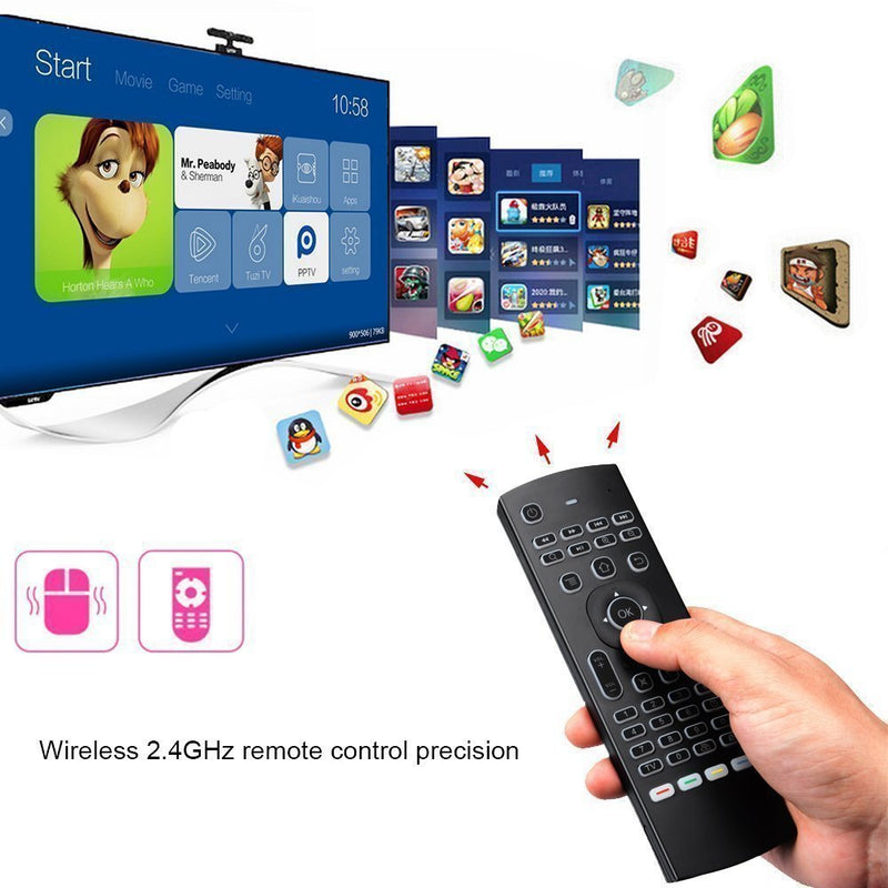 [Australia - AusPower] - Air Mouse,MX3 Pro Backlit Mini Keyboard,Voice Remote Control,Mini Wireless Keyboard & IR Learning Air Mouse Remote,Best for Raspberry Pi 4 Android Smart Tv Box HTPC IPTV PC Pad Xbox MX3 Voice Backlit 