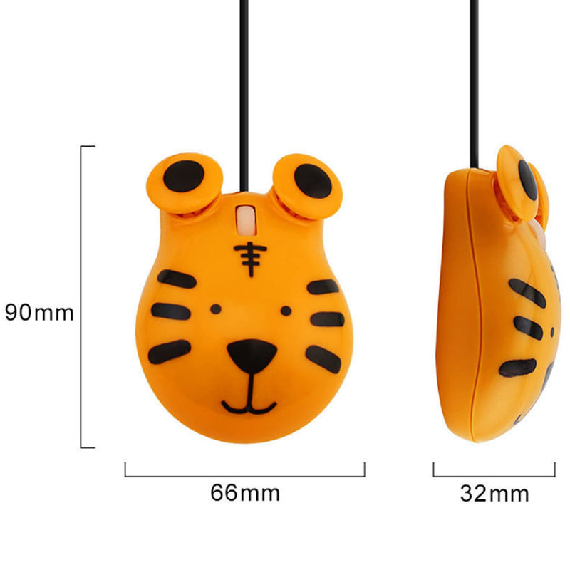 [Australia - AusPower] - Cute Animal Tiger Shape USB Wired Corded Mouse Optical Mice for Notebook PC Laptop Computer 1600DPI 3 Buttons with 3.2 Feet Cord for Computer Laptop School Kids Children Gift(Orange) 