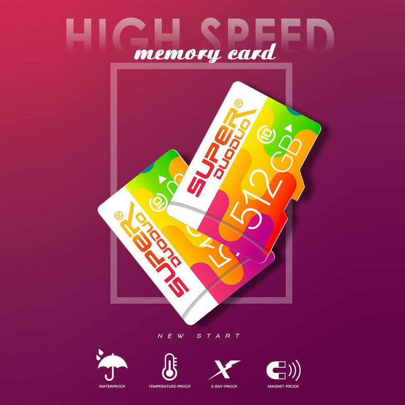 [Australia - AusPower] - Micro SD Card 512GB Micro SD Memory Card 512GB TF Card High Speed Class 10 Micro SD Card with SD Card Adapter for Camera Computer Game Console 