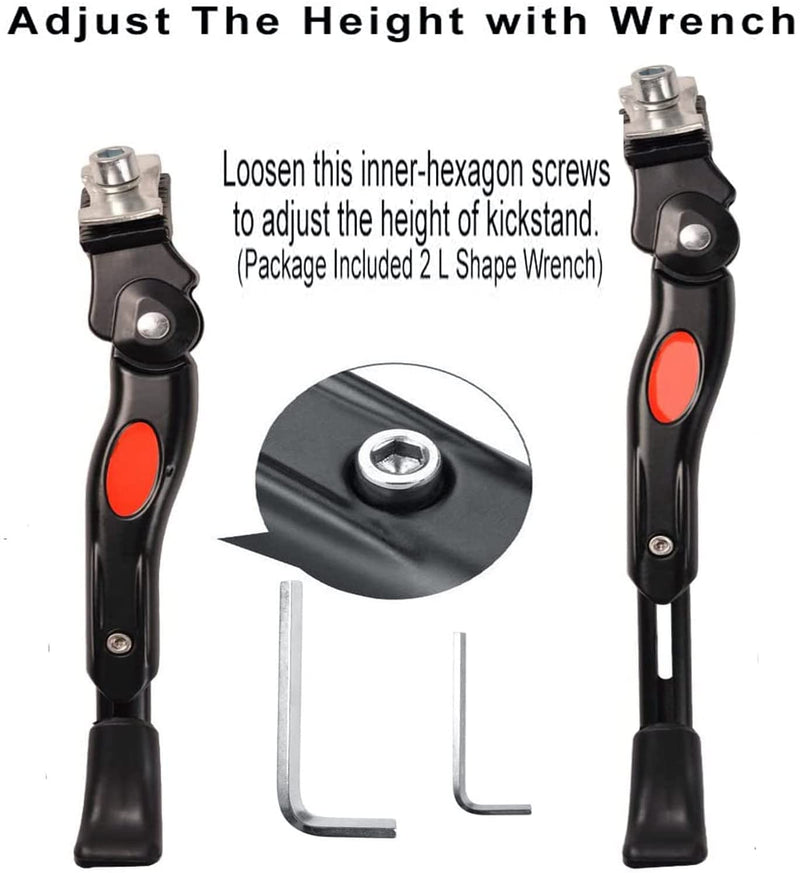 [Australia - AusPower] - Cyfie Bike Kickstand for 16 18 20 Inch Kids Bicycle Adjustable Center Mount Bicycle Kickstands Bike Stand for 16-20inch Mountain Bike/Road Bicycle/Adult Bike/Sports Bike 