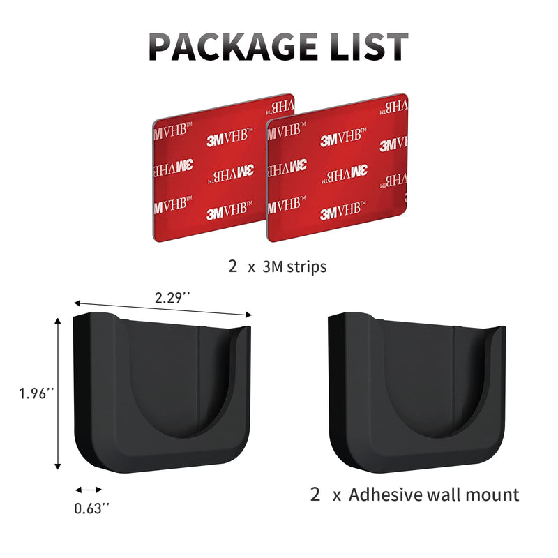 [Australia - AusPower] - Blink Mini Mount, Strong Adhesive Durable Wall Mount Bracket Stand for Blink Mini Indoor Camera, No Drill, No Screws, Decorate Damage-Free, Easy to Install (2 Pack,Black) Black 
