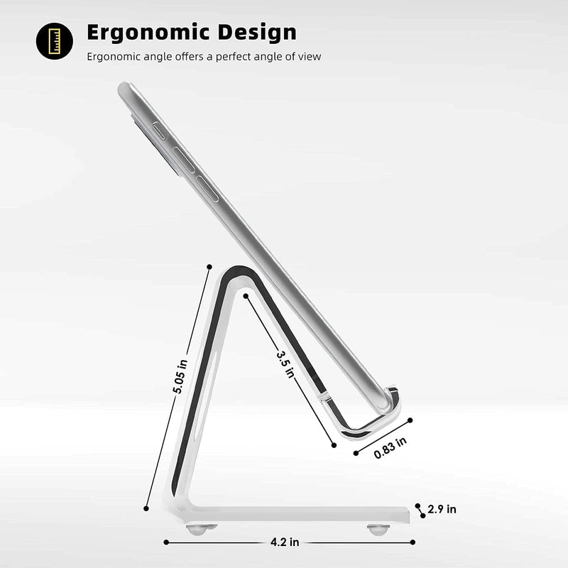 [Australia - AusPower] - DesignComfort Acrylic Cell Phone Stand , Acrylic Phone Stand for Desk,Clear Phone Stand, Dock, Cradle, Compatible with Phone 13 Pro Max Mini 11 Xr 8 SE, Android Smartphone, Pad,Desk Accessories 