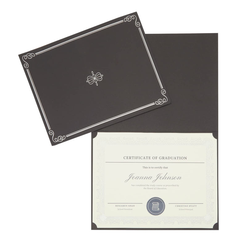 [Australia - AusPower] - Black Certificates Holders with Silver Border for Awards and Diplomas (Letter-Sized,12 Pack) 