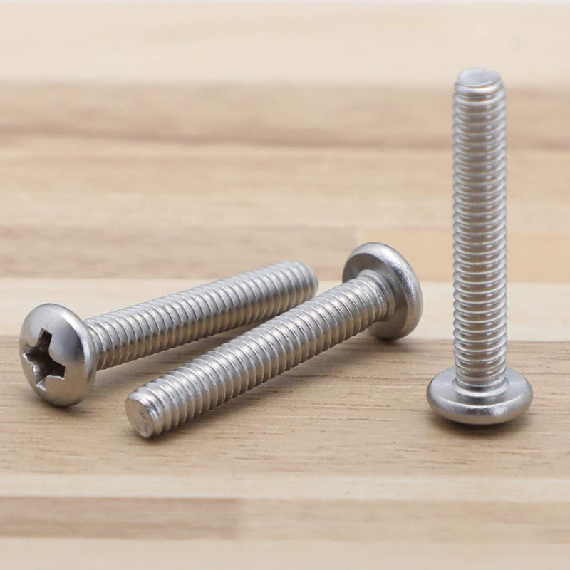 [Australia - AusPower] - #4-40 x 1/2" Pan Head Machine Screws, Fully Threaded, Phillips Drive, 304 Stainless Steel 18-8, Bright Finish, Pack of 100 4-40 x 1/2" (100 Pack) 