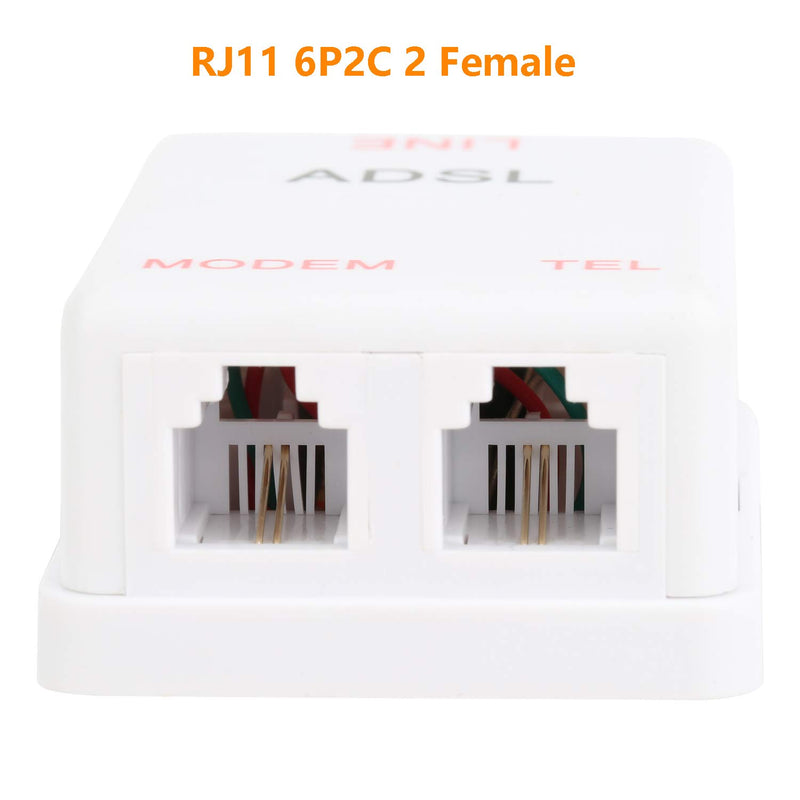 [Australia - AusPower] - Uvital in-line DSL Filter Splitter/in-line DSL Filter RJ11 6P2C Male to 2 Female Telephone Modem ADSL Splitter Filter White 2 Pack 