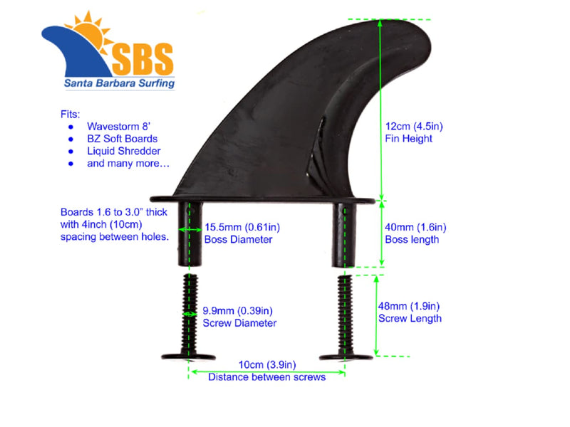 [Australia - AusPower] - Santa Barbara Surfing SBS Soft Top Surfboard Fin Set of 3 
