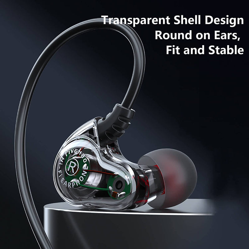 [Australia - AusPower] - Holiper Wired Headphones Dual Drivers with Mic 3.5mm Jack 1.2m Cord in Ear Buds, Wired Earphones Rich Bass Noise Isolation Volume Control 3D Stereo Earbuds for Phones Laptop PC Tablet MP3 Player 