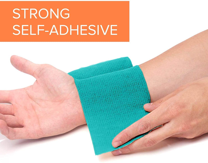 [Australia - AusPower] - Self Adhesive Bandage Wrap - 2 inch by 5 yards Self Adhering Non Woven Cohesive Bandage Rolls (24 Pack) - Stretch Wrap - Multi Colored Neon Athletic Tape for Wrist - Medical Tape Waterproof - Vet Wrap 2 Inch 24 Pack 