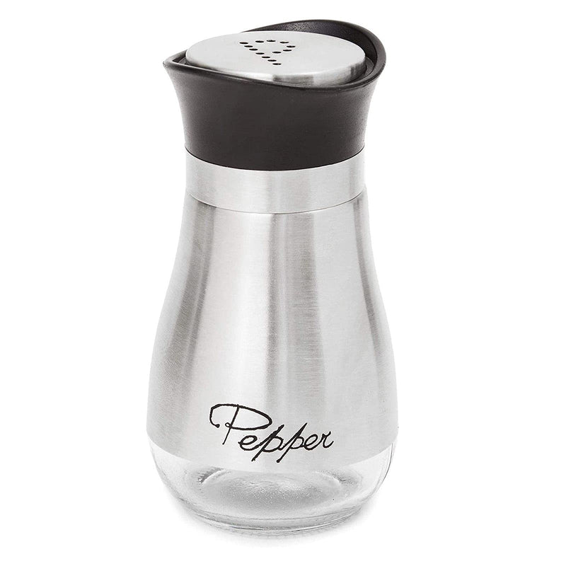 [Australia - AusPower] - Salt and Pepper Shakers Set with Holder, Stainless Steel and Glass Dispenser (4oz) 