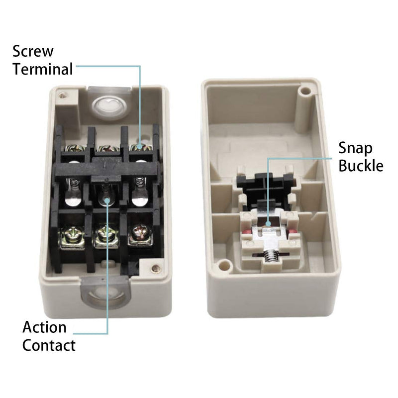 [Australia - AusPower] - Xiaoyztan TBSP-330 3 Phase ON/Off Push Button Power Switch Self-Locking Mechanical Equipment Control Station 30A 3.7kW 