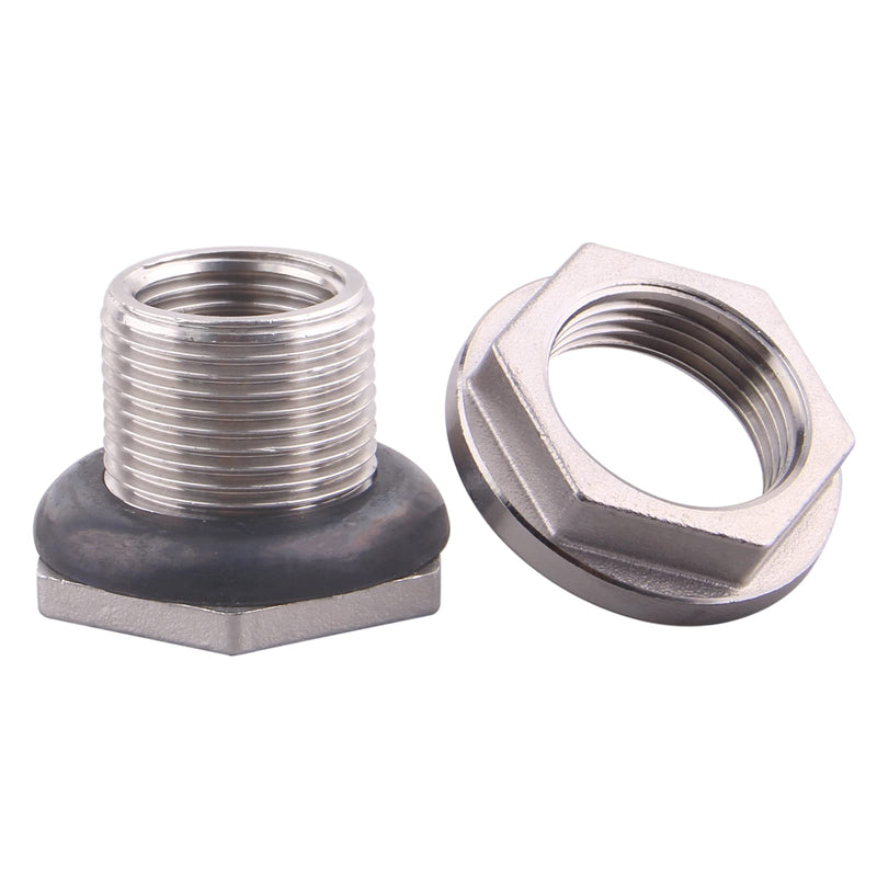 [Australia - AusPower] - DERNORD 3/4” Female Bulkhead Water Tank Connector Stainless Steel Bulkhead Fittings 3/4 Inch 