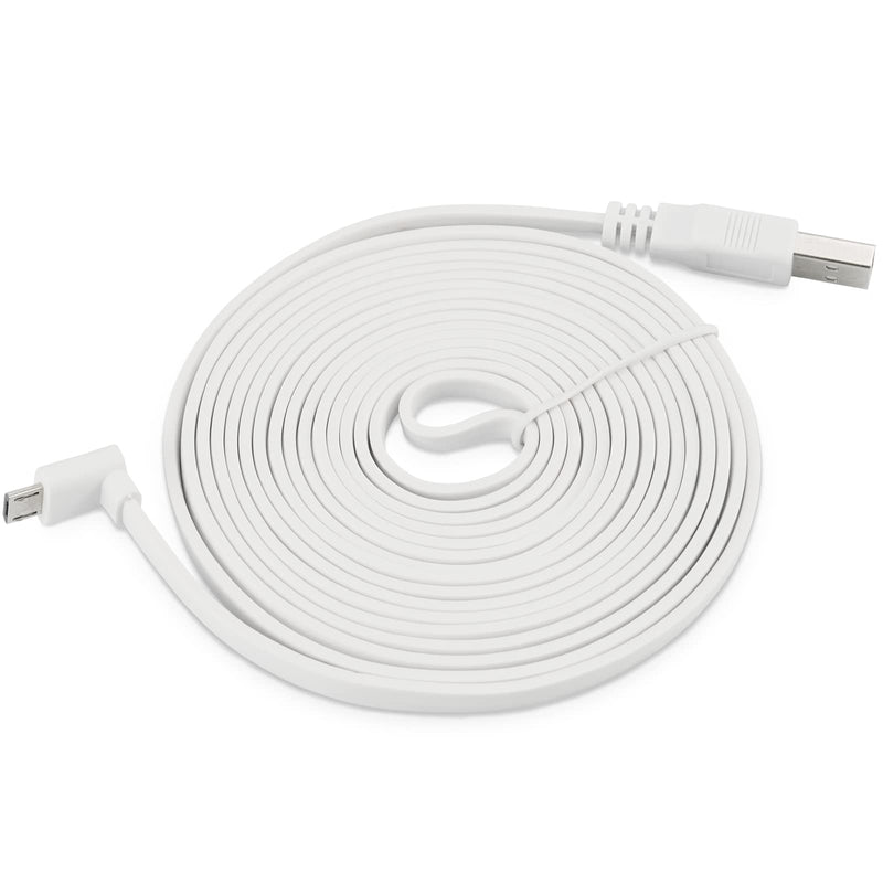 [Australia - AusPower] - LEFXMOPHY for WYZE Cam Pan V3 Power Cord 90 Degree L-Shape Connector Micro USB Right Angle Extension Charging Cable, 10ft Long White Extender 