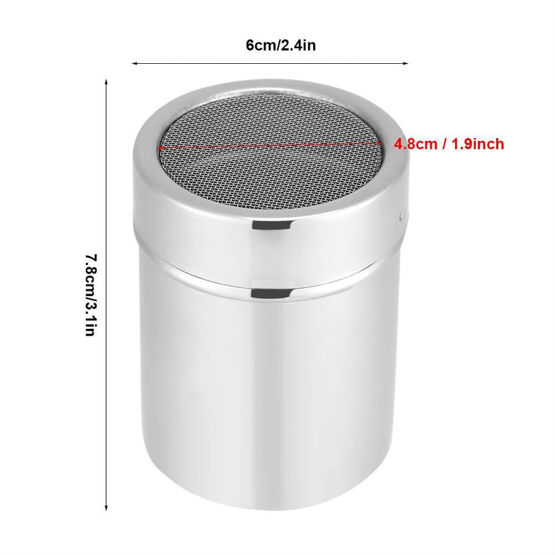 [Australia - AusPower] - Stainless Steel Chocolate Shaker Icing Sugar Powder Cocoa Flour Coffee Sifter Dredge Duster Seasoning Cooking Tools Fine Mesh with 16pcs Coffee Stencils Cappuccino Latte Art(Coffee Shaker) Coffee Shaker 
