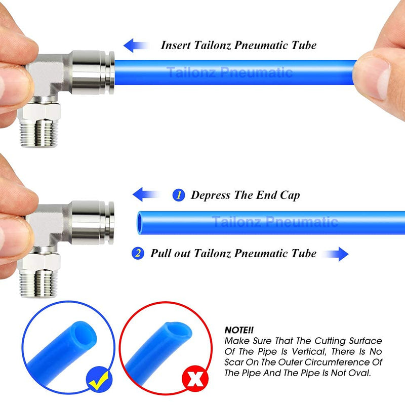 [Australia - AusPower] - TAILONZ PNEUMATIC 304 Stainless Steel Male Elbow - 1/2 Inch Tube OD x 1/2 Inch NPT Thread Push to Connect Tube Fitting PL-1/2-N4 (Pack of 2) 1/2''OD 1/2''NPT 