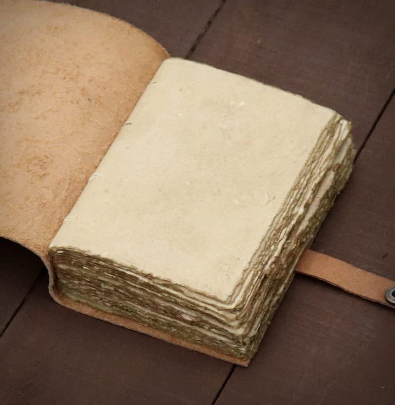 [Australia - AusPower] - Leather Journal - Antique Handmade Deckle Edge Vintage Paper Leather Bound Journal - Book of Shadows Journal - Leather Sketchbook - Drawing Journal - Great Gift 7x5 inch 