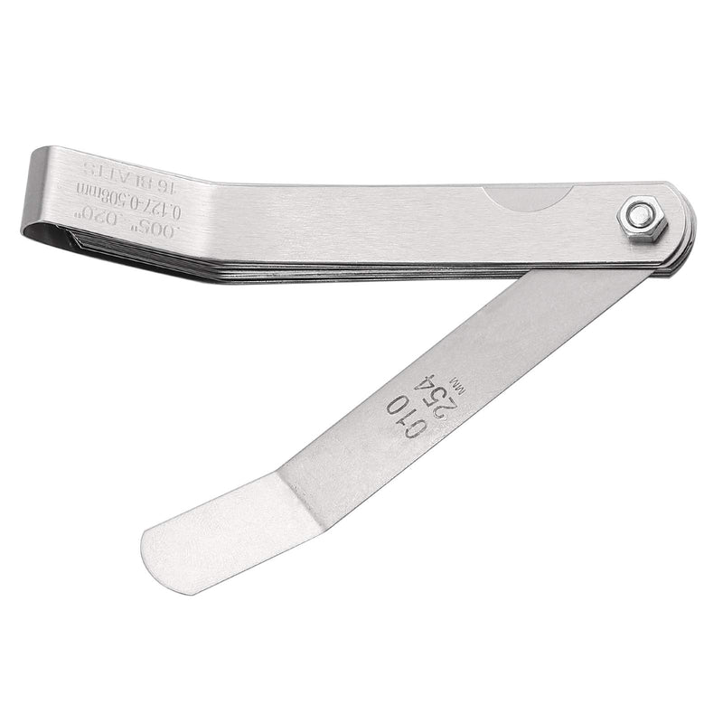 [Australia - AusPower] - CAMWAY Bent Feeler Gauge 16 Blade Feeler Gauge Imperial/Metric 45º Blades Offset Stainless Steel Feeler Gauge Measuring Tools for Measuring Gap 
