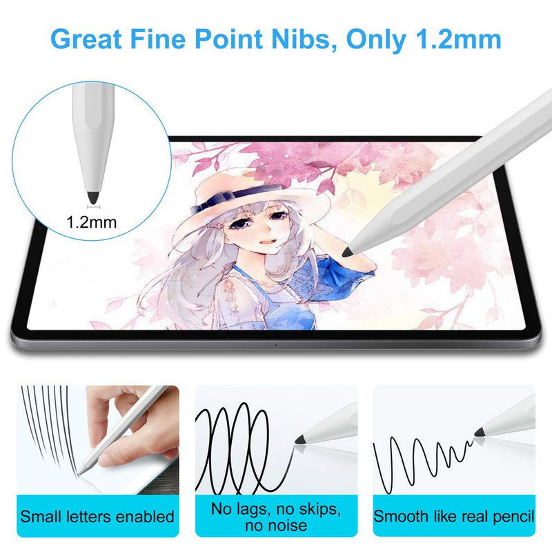 [Australia - AusPower] - Stylus Pen for iPad with Palm Rejection, FOJOJO Active Pencil Compatible with (2018-2021) Apple iPad 9th/8th/7th/6th Gen, iPad Air 4th/3rd Gen, iPad Pro 11 & 12.9 inch, iPad Mini 6th/5th Gen White 