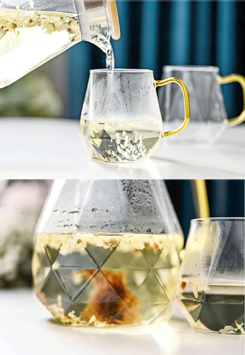 [Australia - AusPower] - Glass Pitcher with Stainless Steel Lid, 60 Oz Heat Resistant Glass Water Carafe with Handle for Fridge, Pitcher for Iced Tea, Milk, Hot and Cold Beverage, Borosilicate Glass Juice Jug 1000ml/60oz 1800ml 